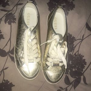 Gold Guess sneakers
